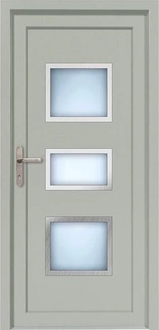 Kunststoff-Haustür mit Glasausschnitt